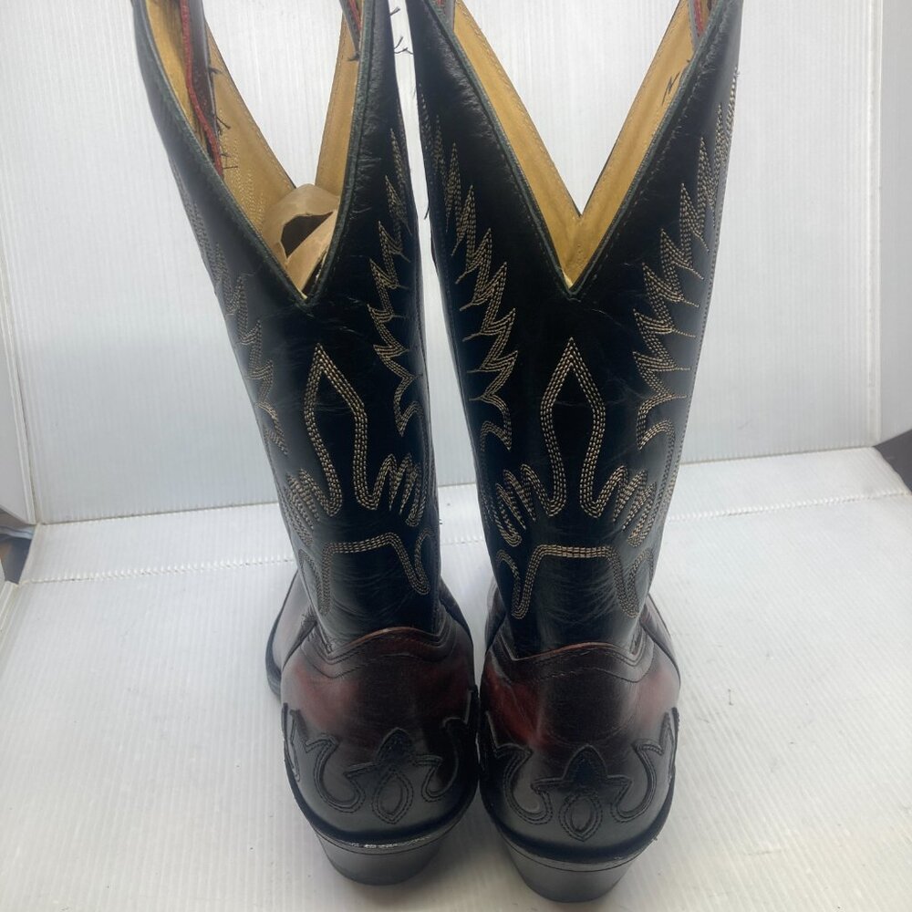 BOULET western cowboy black/red mens boots sz 8 1/2 5E NEW without tag - Picture 3 of 7